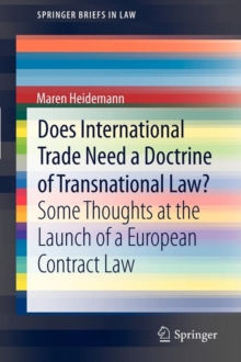 Image for Does International Trade Need a Doctrine of Transnational Law?