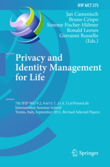 Image for Privacy and identity management for life