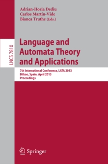 Image for Language and automata theory and applications: 9th International Conference, Lata 2015, Nice, France, March 2-6, 2015, proceedings