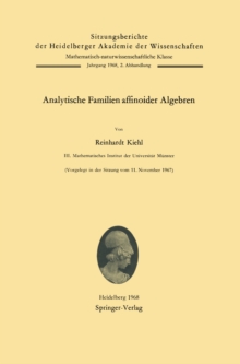 Image for Analytische Familien Affinoider Algebren