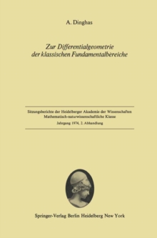 Image for Zur Differentialgeometrie der klassischen Fundamentalbereiche: Vorgelegt in der Sitzung vom 8. Dezember durch H. Seifert
