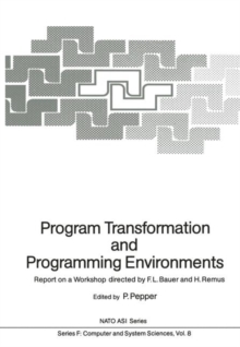 Image for Program Transformation and Programming Environments : Report on a Workshop, Munich, Germany, 12 to 16 September 1983