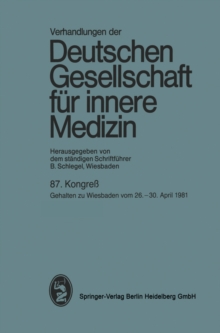Image for 87. Kongre: Gehalten zu Wiesbaden vom 26.-30. April 1981