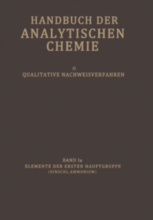 Image for Elemente der Ersten Hauptgruppe (Einschl. Ammonium)