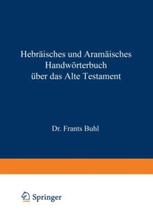 Image for Hebraisches und Aramaisches Handworterbuch uber das Alte Testament