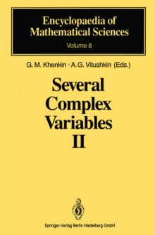 Image for Several Complex Variables II: Function Theory in Classical Domains Complex Potential Theory