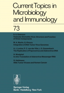 Image for Current Topics in Microbiology and Immunology / Ergebnisse der Mikrobiologie und Immunitatsforschung : Volume 73