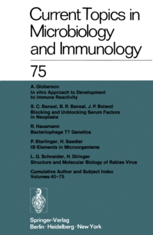 Image for Current Topics in Microbiology and Immunology / Ergebnisse der Microbiologie und Immunitatsforschung
