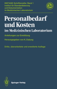 Image for Personalbedarf Und Kosten Im Medizinischen Laboratorium: Anleitungen Zur Ermittlung