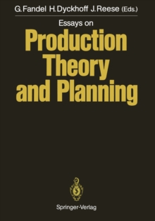 Image for Essays on Production Theory and Planning