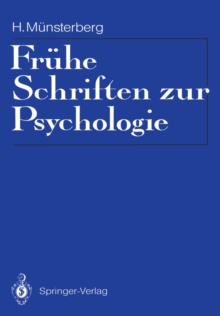 Image for Fruhe Schriften zur Psychologie