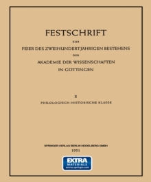 Image for Festschrift Zur Feier Des Zweihundertjahrigen Bestehens Der Akademie Der Wissenschaften in Gottingen: Ii Philologisch-historische Klasse