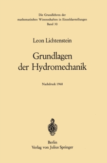 Image for Grundlagen Der Hydromechanik