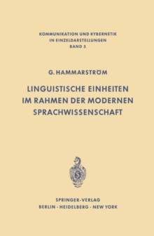 Image for Linguistische Einheiten Im Rahmen Der Modernen Sprachwissenschaft