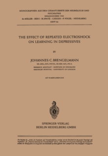 Image for Effect of Repeated Electroshock on Learning in Depressives