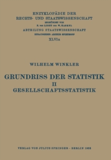 Image for Grundriss der Statistik. II. Gesellschaftsstatistik