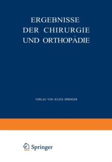 Image for Ergebnisse der Chirurgie und Orthopadie