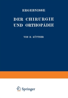 Image for Ergebnisse der Chirurgie und Orthopadie