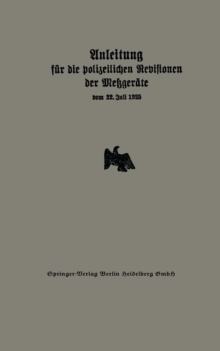 Image for Anleitung fur die polizeilichen Revisionen der Metzgerate vom 22. Juli 1925.