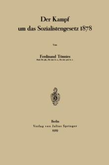 Image for Der Kampf Um Das Sozialistengesetz 1878