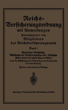 Image for Reichs-Versicherungsordnung mit Anmerkungen