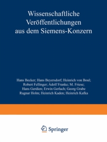 Image for Wissenschaftliche Veroffentlichungen aus dem Siemens-Konzern: III. Band