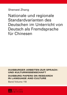 Image for Nationale und regionale Standardvarianten des Deutschen im Unterricht von Deutsch als Fremdsprache fuer Chinesen