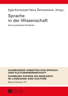 Image for Sprache in der Wissenschaft: Germanistische Einblicke