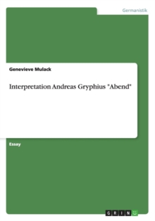 Image for Interpretation Andreas Gryphius "Abend"