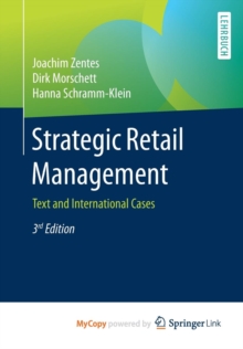 Image for Strategic Retail Management : Text and International Cases