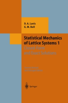Image for Statistical mechanics of lattice systems.: (Closed-form and exact solutions)