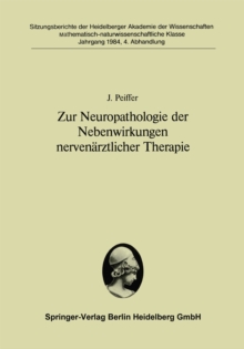 Image for Zur Neuropathologie Der Nebenwirkungen Nervenarztlicher Therapie
