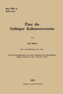Image for Uber die Gollinger Kalkmoosvereine
