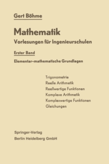 Image for Mathematik : Vorlesungen f?r Ingenieurschulen