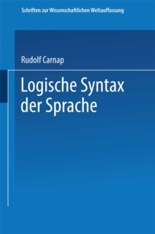 Image for Logische Syntax Der Sprache