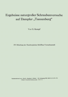 Image for Ergebnisse naturgroer Schraubenversuche auf Dampfer Tannenberg"