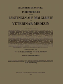 Image for Ellenberger-Schutz' Jahresbericht uber die Leistungen auf dem Gebiete der Veterinar-Medizin
