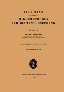 Image for Mikromethoden Zur Blutuntersuchung