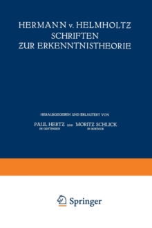 Image for Hermann v. Helmholtz Schriften zur Erkenntnistheorie
