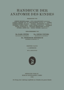 Image for Handbuch der Anatomie des Kindes: Erster Band