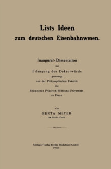 Image for Lists Ideen Zum Deutschen Eisenbahnwesen