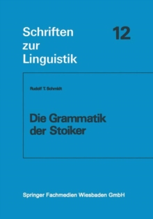 Image for Die Grammatik der Stoiker