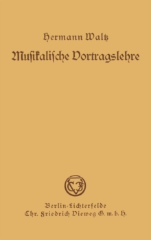 Image for Musikalische Vortragslehre