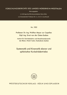 Image for Systematik und Kinematik ebener und spharischer Kurbelradertriebe