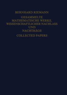 Image for Gesammelte Mathematische Werke, Wissenschaftlicher Nachlass Und Nachtrage Collected Papers