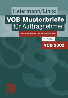 Image for VOB-Musterbriefe fur Auftragnehmer: Bauunternehmen und Ausbaubetriebe