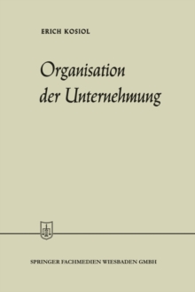 Image for Organisation der Unternehmung