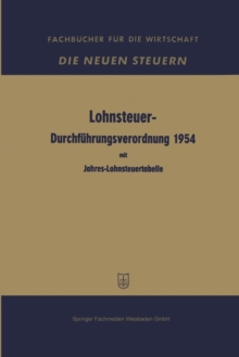 Image for Lohnsteuer-Durchf?hrungsverordnung 1954