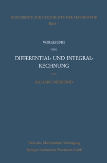 Image for Vorlesung uber Differential- und Integralrechnung 1861/62