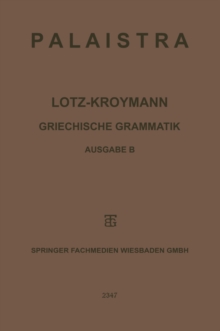 Image for Griechische Grammatik: Formenlehre / Satzlehre